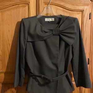 Gray Tahari skirt suit.